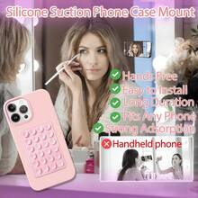 1pc Magnetic Phone Holder Sticker, 24pcs Super Suction Cup, Silicone Material, Suitable For Multiple Scenes, Can Be Attached To Walls, Glass And Other Surfaces, Easy To Carry, Size 3.54 Inch X 2.36 Inch, Fit Most Phones CYQO - 彩色 - 查看 8