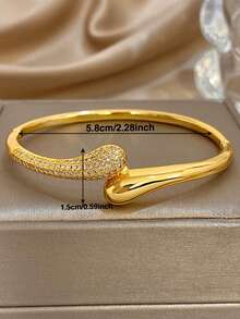 Ensemble de bracelet, bague et jonc plaqué or 18 carats, bijoux vintage pour femmes, convient pour la Saint-Valentin, les fêtes, le soir, le port quotidien, le Nouvel An, le mariage, la plage, Noël, l'anniversaire, la Fête des Mères, cadeau de demoiselle d'honneur de style bohème - Multicolore - Voir 4