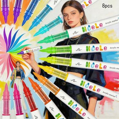 8/24 قطعة/مجموعة أقلام تلوين سائلة أكريليك رأس ناعم للطلاب فن DIY رسم الغرافيتي أقلام تلوين للمدرسة رسم هدية مجموعة لوازم فنية