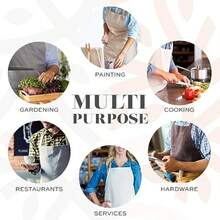 White Aprons - Commercial Chef Bib Apron For Kitchen And Restaurant Cooking Without Pockets Unisex Women And Men Adult - 2 Pack - Bộ 2 màu trắng - Xem 5