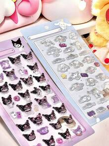 1个彩色透明水晶质感旋律3D贴纸，可爱DIY手机壳装饰 - 彩色 - 查看 3