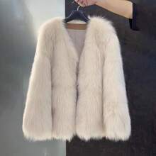 2025 Women's Autumn/Winter Faux Fur Coat, Women's Autumn/Winter Indoor Coat, Women's Winter Faux Fur Coat - Milk Tea Color - View 3