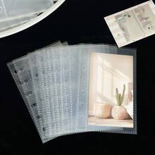 20/30/50pcs/Bag A6/A7/M5/A8 Transparent Refill Pages, Loose Leaf Sticker Book Replacement Inner Pages, Sticker Planner Refill PP High Transparency Material, Suitable For Sticker Pasting, Sticker Book Making, Photo Card, Office Planner Storage - Clear - View 2