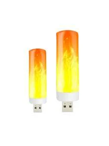 LED USB火焰灯，氛围灯，创意闪烁火焰灯，小型阅读灯，效果灯，移动电源，露营夜灯，适用于汽车 - A - 查看 7