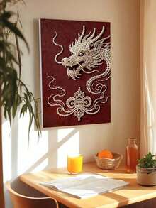 新款珍珠画神龙生日无框DIY手工粘贴钻石创意钻石画套装，适合卧室装饰、客厅挂画、房间装饰、艺术品、生日礼物、圣诞节、新年、情人节、节日礼物，充满新奇感。 - 彩色 - 查看 4