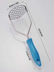 1pc Stainless Steel Non-Slip Handle Potato Masher, Manual Fruit & Vegetable Masher, Potato Ricer, Vegetable Grinder, Kitchen Tool, Cooking Utensil - Silver - View 8