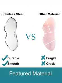 1pc Large Heart-Shaped Stainless Steel Gua Sha Board, Multi-Functional Facial Gua Sha Tool For Tightening And Lifting, Heart-Shaped Fascia Knife - Multicolor - View 8