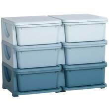 Blue Kids' Storage Organizer – 6-Drawer Unit For Toys & Bedroom - bawaan - View 2