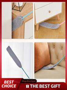 1pc Dust Brush With Extension Pole And Soft Microfiber Head, Washable, Suitable For Cleaning Furniture Bottoms - Multicolor - View 5