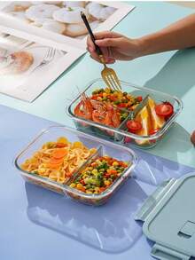 2个装玻璃餐盒，透明微波炉适用长方形食品储存盒，适合上班族和家庭使用。 - 綠色 - 查看 11