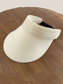 1pc Women's Straw Sun Hat, Large Brim Breathable Woven Hat For Summer Vacation Outdoor Use, UV Protection And Sun Shading Function - Multicolor - View 4