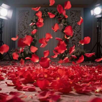 1000pcs Artificial Rose Petals | Reusable, Non-Woven Plastic Material, Waterproof And UV-Resistant, Suitable For Wedding Aisle Decor, Welcome Party, Candy Buffet, Table Flower Petal Scattering