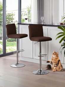 1/2/4/6pcs Solid Color Milk Silk Removable & Washable Bar Stool Covers, Modern Polyester Elastic Dust-Proof & Stain-Resistant Covers For Home, Bar, Hotel, Club, Swivel Backless Chairs - Multicolor - View 11