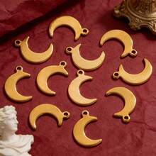 20个不锈钢时尚星月吊坠，五角星造型，适合DIY耳环、项链、手链和珠宝配饰 - 銀色 - 查看 3