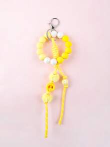 1pc Customized Macaron Silicone Beaded Keychain, Braided Rope Lanyard, Girly Portable Key Chain, Phone Strap, Car Pendant, Customized With 1 English Letter, Customized Birthday Gift - Silicone Beaded Keychain - View 15