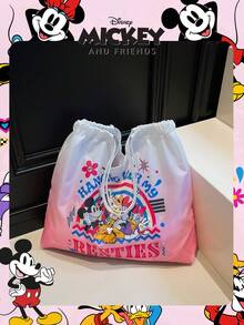 Disney 官方授权米奇老鼠购物袋，大容量可折叠手提袋，抽绳单肩包，轻便手提包，官方授权正品，可验证，女士/女孩/女性适用，适合日常/购物/外出 - 彩色 - 查看 10