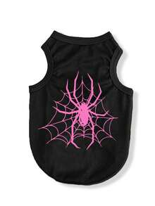 LUCKIE LABO 2件装蜘蛛蝙蝠印花涤纶防跳蚤、防掉毛、保暖透气背心，适用于猫狗，室内外均可使用。 - 黑色 - 查看 7