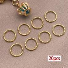 20pcs Twist O Ring Open Jump Rings Real 18K Gold Plated Brass Metal Linking Open Round Circle Connectors Ring For Jewelry Making Bracelet Necklaces DIY Crafts Supplies - Multicolor - View 20