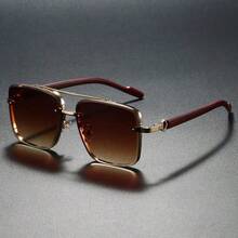 1pc Asymmetrical Frame Stylish & Glasses, Unisex, Suitable For Gifting And Photo Shoots To Look Youthful - Multicolor - View 2