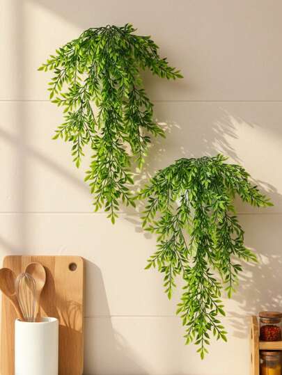 1pc/2pcs Artificial 69 Mesh Fan Palm Leaf Wall Hanging, Polyester Fiber Material, Realistic Palm Rattan Texture. Adds A Natural Touch To Dorm Rooms And Offices. Ideal For Outdoor Gatherings, Holiday Parties, Valentine's Day.