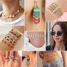 9700pcs 39-Color Mixed Glass Seed Bead DIY Jewelry Making Kit, Craft Gift For Women, Friendship Bracelet Beading Set, 3 Styles Available (A/B/C) - 39-color Rice Beads - View 11
