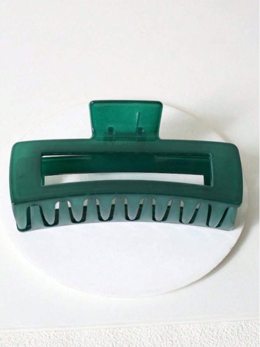 1个极简主义亮绿色方形发爪，优雅大号方形发夹配饰 - 綠色 - 查看 1