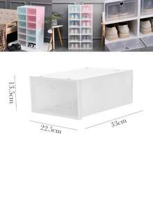 Zapatera Caja Apilable Plegable Organizador Multiusos, Con 4 Diferentes Colores - Blanco - Ver 2