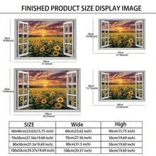 1 tấm giấy dán tường 3D hình hoa hướng dương nhìn ra cửa sổ, hình ảnh bình minh kỹ thuật số tuyệt đẹp, thích hợp cho phòng khách, phòng ngủ, phòng học, ký túc xá, trang trí trần nhà, có thể tháo rời, chống thấm nước, trang trí theo mùa, dễ dàng tự làm. - 0466+FZQT - Xem 3