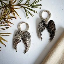 1pc Punk Gothic Style Angel Wings Decoration/Boot Decor/Shoe Decor/Bag Accessory/Boot Accessory/Shoe Accessory/Zipper Pull, Multipurpose Angel Wings Keychain, Angel Wings Pendant, Car Hanging, Backpack Keychain Decor - Multicolor - View 3
