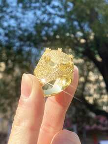 DUBSS 1枚镶钻皇冠男士戒指，5A镀层立方氧化锆嘻哈饰品 - 皇冠戒指 - 查看 8