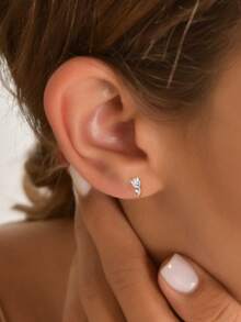 1 Pair S925 Sterling Silver Tulip Earrings - Unique Design, Elegant & Luxurious Women's Earrings - Earrings - View 2