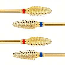 1pc Gold Tungsten Carbide Nail Polishing Drill Bit, For Nail Removal And Buffing, Nail Art Manicure In Home Or Salon - Gold - View 6