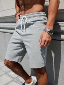 Men's Shorts, Men's Summer Cotton Shorts, Men's Casual Sports Pants - 灰色 - 查看 2