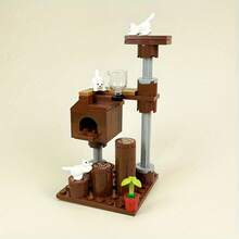 305片MOC小颗粒积木散件猫屋、攀爬架、宠物、蓝猫、白猫配件 - 彩色 - 查看 11