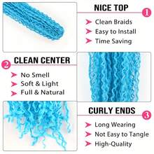 Synthetic Long Curly Zizi Braids Crochet Thin Box Braids Twist Synthetic Braiding Hair 24 Inch Freetress Crochet Braid Locs - Multicolor - View 7