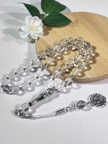 New 33pcs 8x11mm Muslim Prayer Beads Tasbih Rosary Bracelet, Monochrome Everyday Wear - Multicolor - View 5