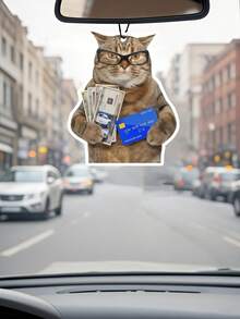 Cat Expression Pack In A Suit, Car Air Freshener, Wardrobe Air Freshener, Fragrance, Rearview Mirror Decoration, Car Interior Decoration, Natural Fragrance Air Purifier, Cartoon Bathroom Fragrance Pack, Living Room/Office/Bedroom Wall Decoration - 香片 - 查看 8