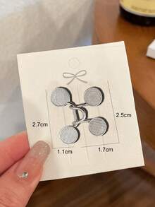 4pcs Invisible Adjustable Waist Belt & Button Extender, Clothing Accessories (No Cardboard Packaging) - Silver - View 8