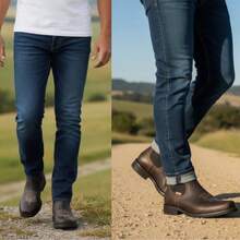 COMFORTABLE BOOTS, GENUINE LEATHER, GOODYEAR WELT RINGLE STITCHING SYSTEM, COWBOY - 紅木色 - 查看 4