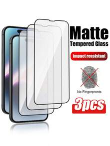 3片裝強化玻璃螢幕保護貼，適用於 iPhone 16/16 Plus/16 Pro/16 Pro Max/15/14/13/12/11 Pro Max/XR/X/XS Max/7/8 Plus/17/17 Air/17 Pro/17 Pro Max，16 Plus 防刮、無塵安裝、免工具、防刮玻璃、霧面塗層不留指紋、順滑無延遲 - 無色 - 查看 16