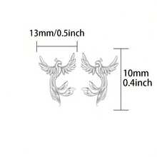 Ladies' Phoenix Earrings - Elegant Bird Design Fashion Jewelry, Suitable For Daily/Party/Gift Giving - Silver - View 7