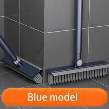 1 pieza Cepillo de piso 2 en 1, cepillo para grietas de mango largo, cepillo de limpieza con cerdas duras mejorado con raspador, rotación de 120°, adecuado para limpiar baño, vidrio, patio, cocina, artículo esencial para volver a la escuela - Multicolor - Ver 9