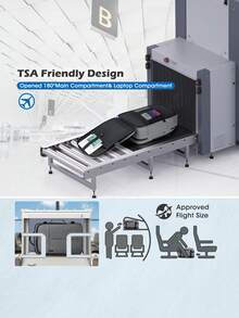 NEWHEY 男士旅行背包 大号 40L 登机箱背包 飞机手提行李背包 电脑包 17.3 英寸休闲背包 - 彩色 - 查看 7