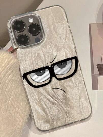 1 pieza Funda de teléfono con gafas divertidas - Textura de glaciar a prueba de golpes Funda suave compatible con iPhone 17 16 15 14 13 12 11 17Pro Max 16Pro, Funda de teléfono de estilo nuevo 2026 - Regalo práctico perfecto para el Día de San Valentín y Año Nuevo