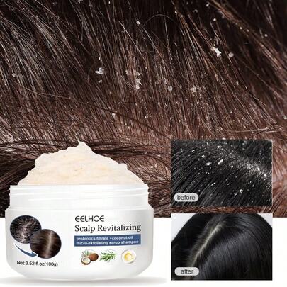 EELHOE Exfoliante nutritivo para el cuero cabelludo, tratamiento limpiador para el cuero cabelludo, control de grasa, caspa, eliminación, antipicazón, hidratación, reparación, exfoliante para cabello dañado.