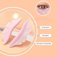 1 Pair/2pcs Purple Petal Silicone Eyelash Pad, Eyelash Extension Pad, Eyelash Pad, Eyelash Extension Pad, Eyelash Patch - Pink - View 1