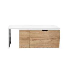 MOBI Mesa de Centro Desplazable con Almacenamiento de Madera ubio - Color Blanco/Café - Largo 100 x o 40 Mesa iliar Mesa de Sala - Blanco - Ver 4