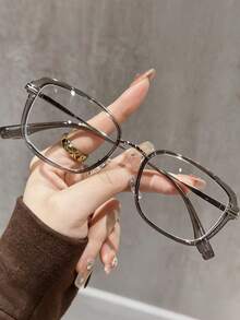 1副新款窄方框超轻男士时尚无度数眼镜，适合日常上学和工作通勤。 - 無色 - 查看 12