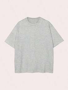 Women's Round Neck Short Sleeve Oversize Fit T-Shirt For Spring/Summer-Unisex Loose - Fit Comfortable Vintage Street - Style Cotton T - Shirt Top-Summer Casual Vintage Cotton Printed T-Shirts For Couples - 灰色 - 查看 8