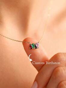 Heart-Shaped Birthstone Necklace, Minimalist And Elegant, Made Of Gold Stainless Steel, Suitable For Women, Ideal Gift For Anniversary, Birthday, Christmas, And Perfect Choice For Mother - Water Droplets - View 10